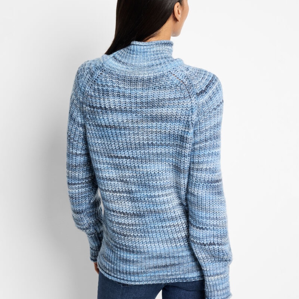 NWT NIC + ZOE Party Mix Shaker Rib Stitch Knit Turtleneck Long Sleeve Sweater -M - Picture 2 of 5
